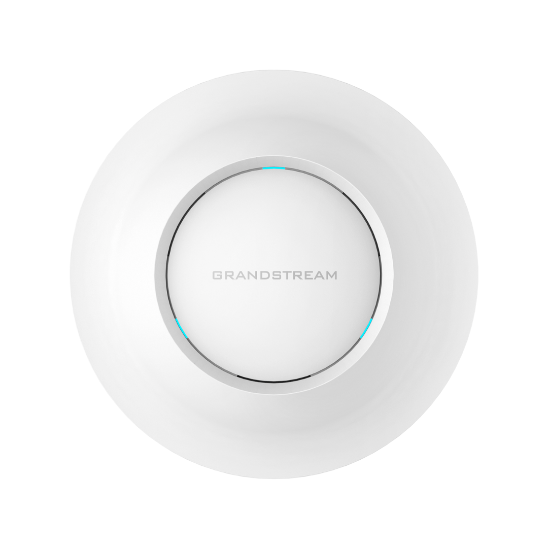 Round white device with 'Grandstream' branding on a white background